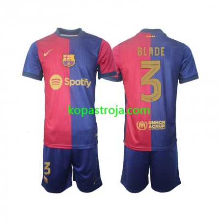 Billiga Fotbollströjor FC Barcelona UCL Font Blade 3 Barn Hemma tröja 2024/25 Kortärmad